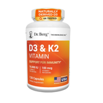 Dr. Berg D3 & K2 Vitamin Supplement for Heart and Bone Health