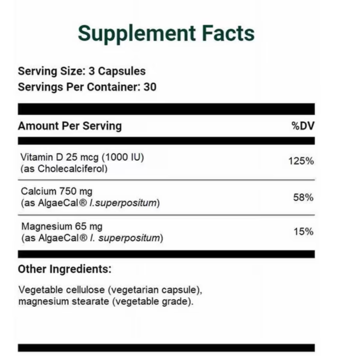 AlgaeCal Stronger Bones for Life – 90 Veggie Capsules Pack of 2